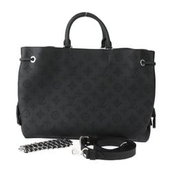 LOUIS VUITTON Louis Vuitton Bella Tote Monogram Mahina Handbag M59200 Calf Leather Black Shoulder Bag