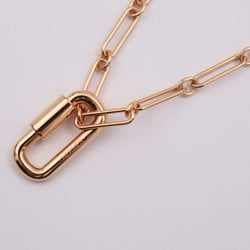 HERMES Hermes Long Necklace Curiosite Metal Pink Gold Pendant