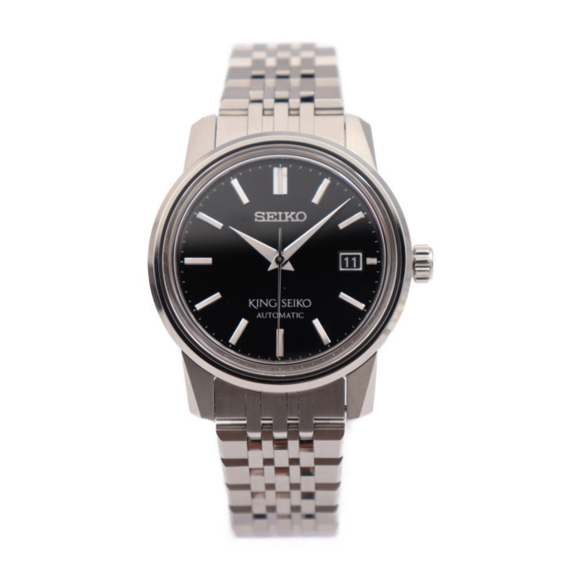 SEIKO King Seiko Automatic Watch 6L35-00G0 SDKA007 Stainless Steel Silver Black Dial Date