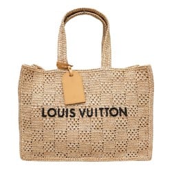 LOUIS VUITTON Shopper Bag MM M25008 Tote Natural Beige Damier Raffia C48 Women's Men's