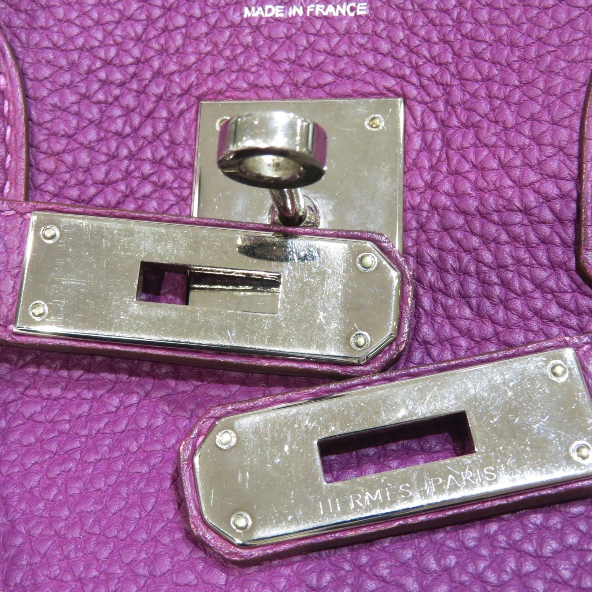 HERMES Birkin 30 Handbag Anemone/Silver hardware Togo □R stamp C64 Women's Men's Leather