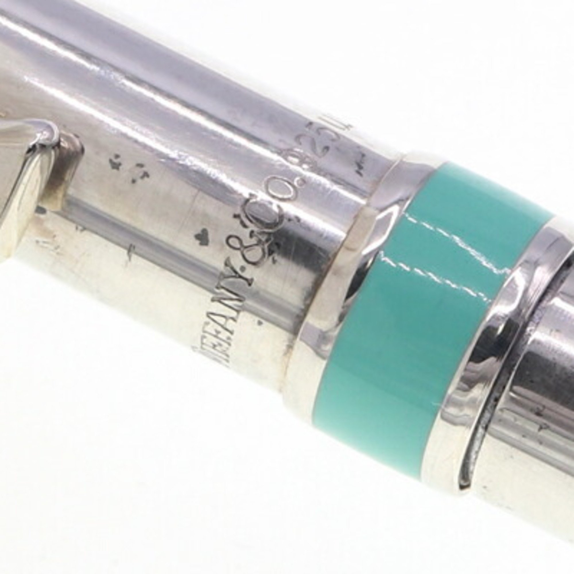 Tiffany Ballpoint Pen Classic T Clip Silver Blue SV Sterling 925 Writing Instrument Men's Women's TIFFANY&Co.