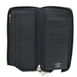 Louis Vuitton Round Long Wallet Taiga Zippy Vertical Noir M30503 Men's Leather LV LOUIS VUITTON