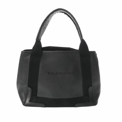 BALENCIAGA Navy Cabas S Black 339933 Women's Leather Handbag