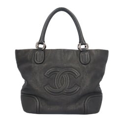CHANEL Deca Coco Tote Bag, Leather, Black, Women's,
