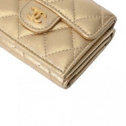 CHANEL Chanel Matelasse Gold - Women's Lambskin Tri-fold Wallet