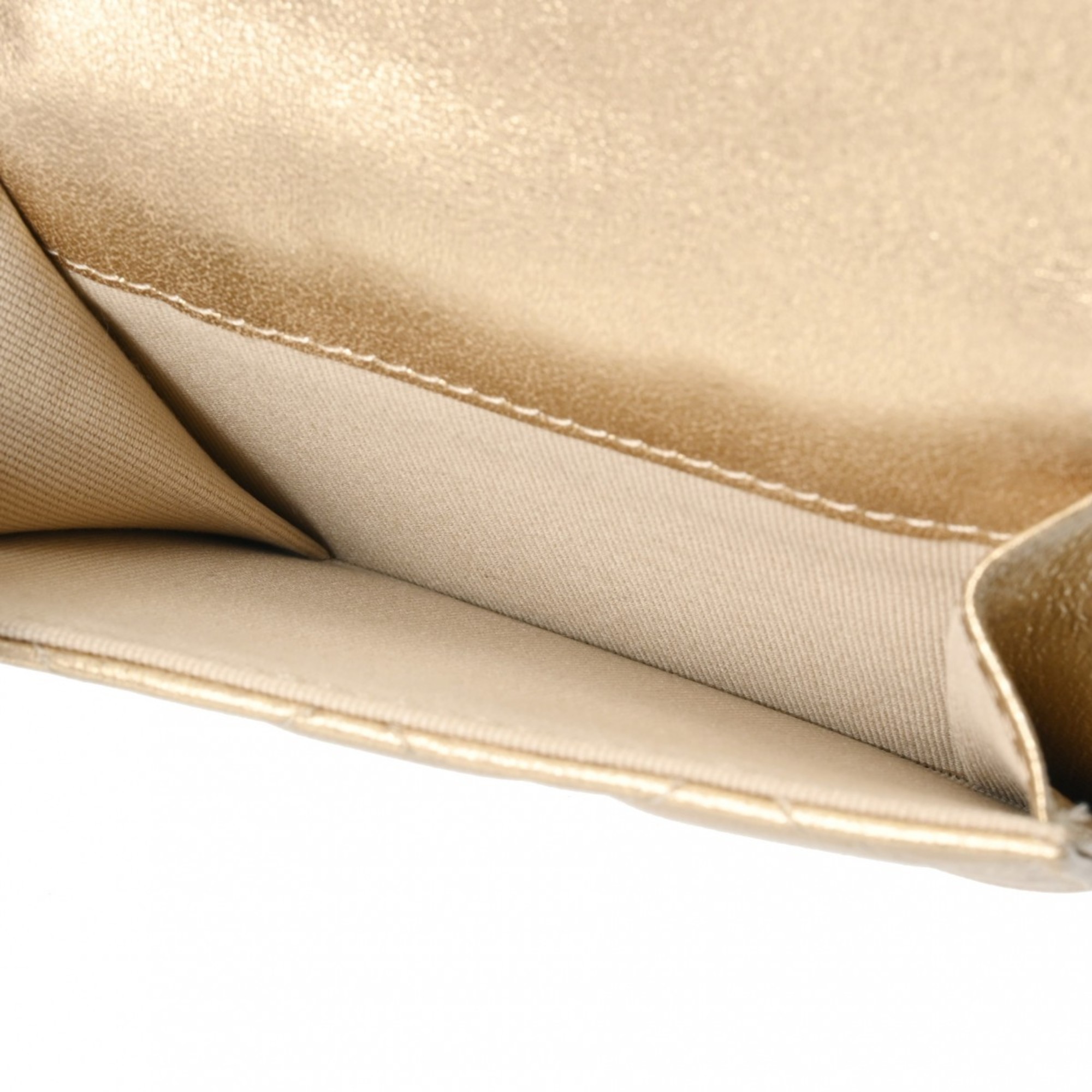 CHANEL Chanel Matelasse Gold - Women's Lambskin Tri-fold Wallet