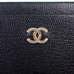 CHANEL Leather Coco Mark Black x Gold Card Case