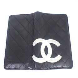 CHANEL Cambon Line Black x Pink Long Wallet
