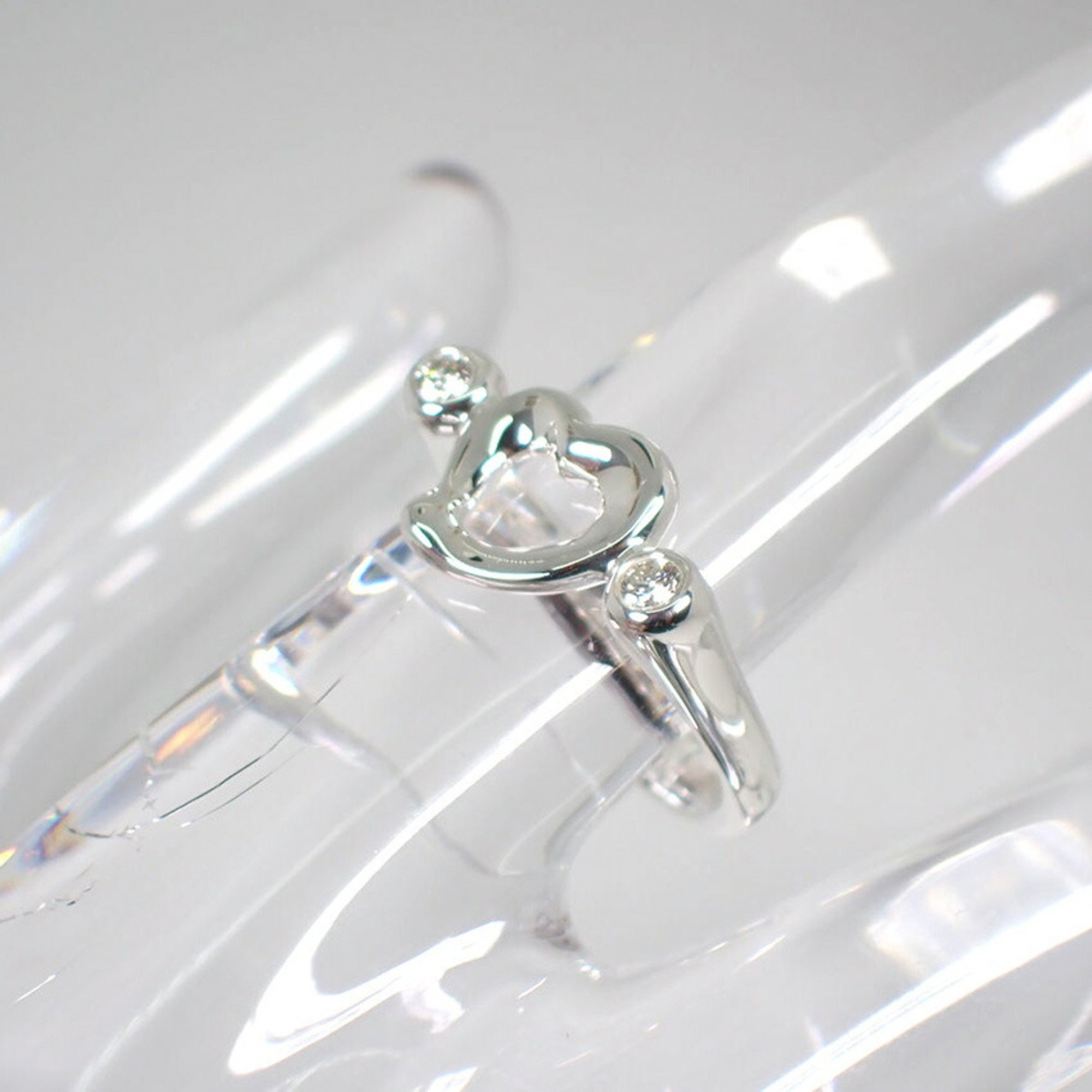 TIFFANY 925 diamond heart ring size 6.5