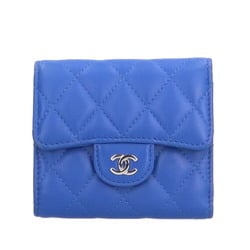 CHANEL Matelasse Tri-fold Wallet Leather A81899 Women's
