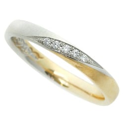 K.UNO Ring K18YG Platinum Pt950 Combination Melee Diamonds 0.038ct Size 11