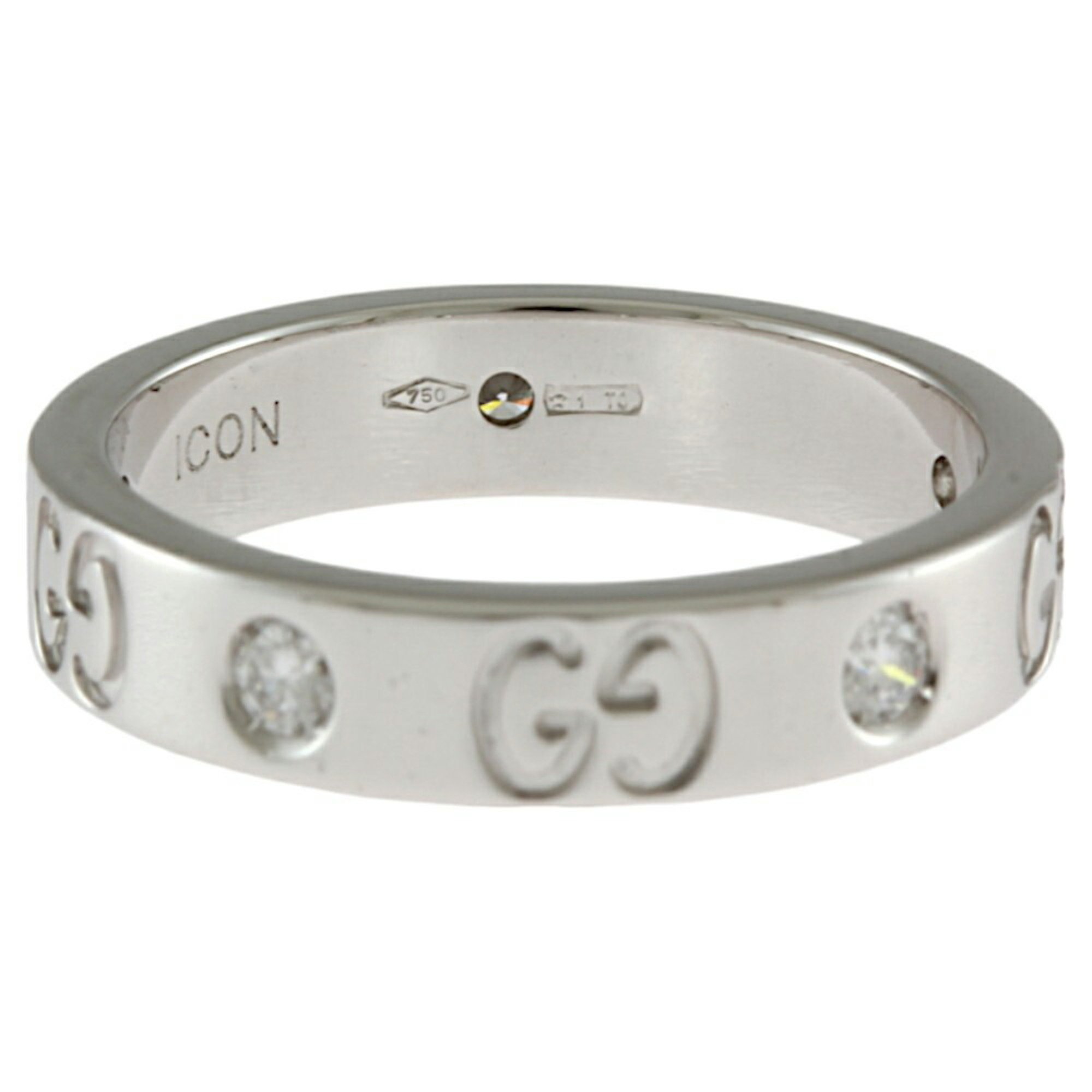 Gucci Icon Diamond Ring, Size 8.5, 18K Gold, Diamond, Women's, GUCCI