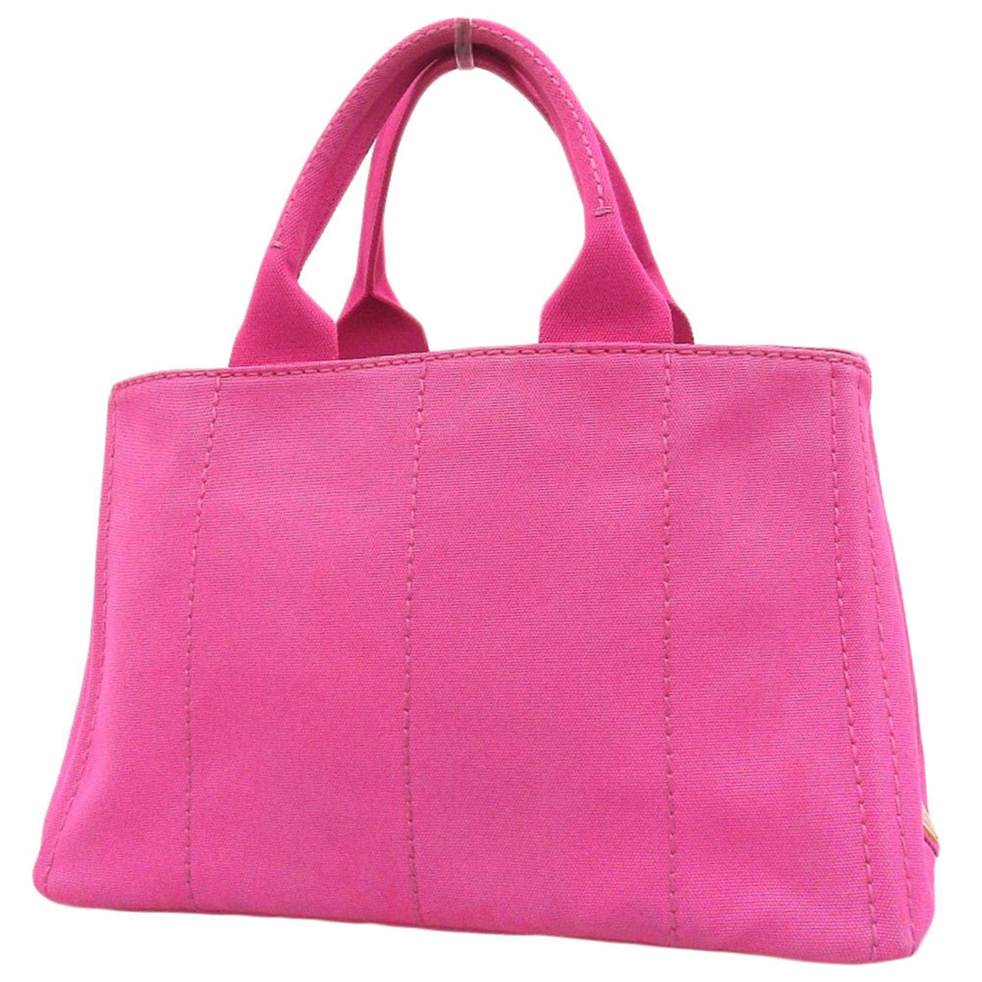 PRADA Canapa Tote BN1877 Bag Handbag Canvas Fuchsia