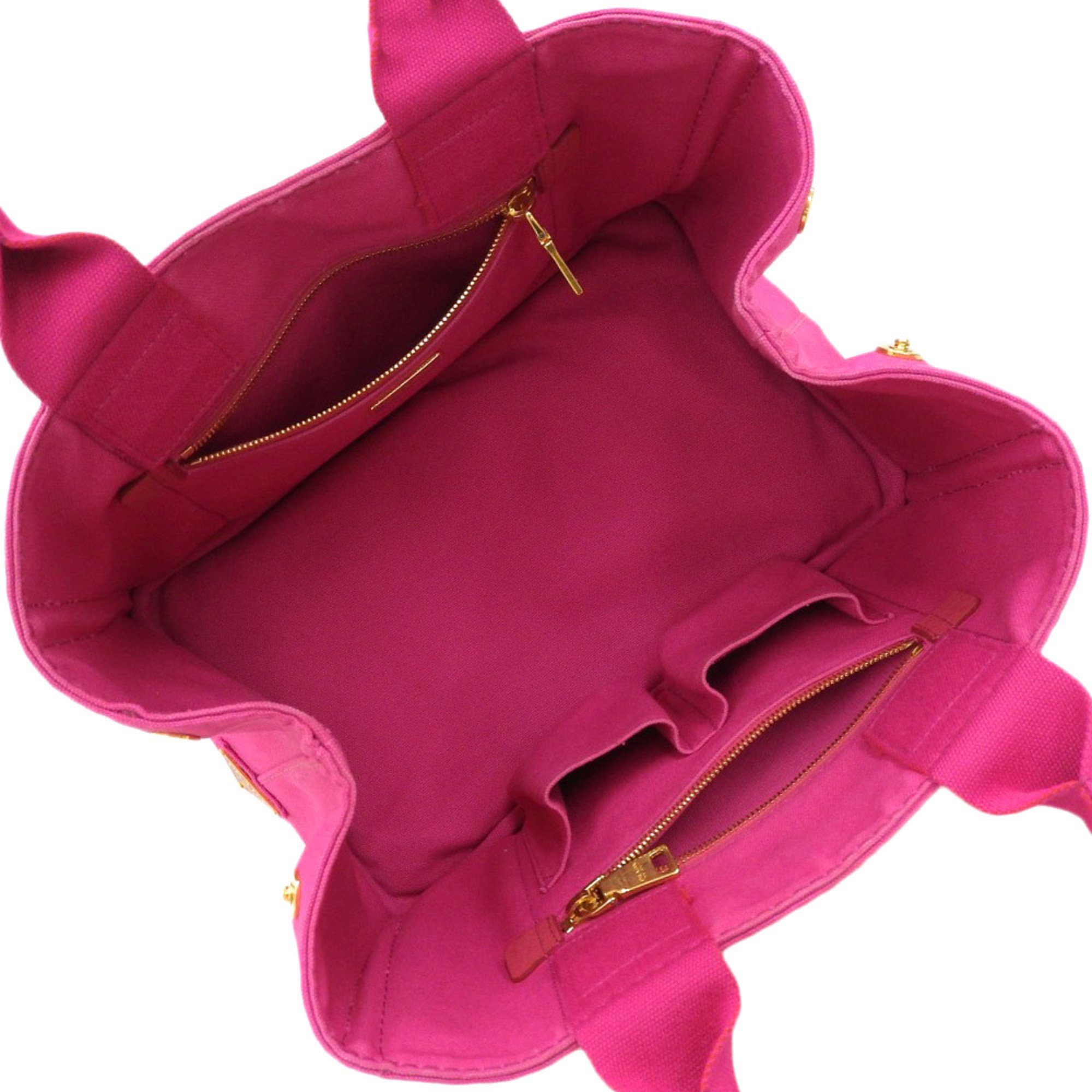 PRADA Canapa Tote BN1877 Bag Handbag Canvas Fuchsia