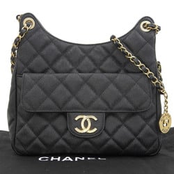 Chanel CHANEL Hobo Chain Shoulder Bag AS3690 Random Serial Caviar Skin Black
