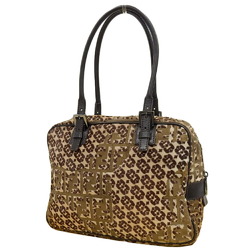 FENDI Handbag 8BN005 Boston Bag Pony FF Pattern Zucca Leopard