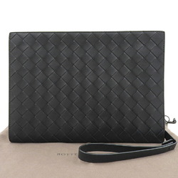 BOTTEGA VENETA Maxi Intrecciato Clutch Bag Second Leather Black