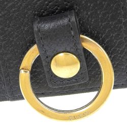 Gucci Sherry Line Key Case 435297 496085 Holder Small Item Leather Black 6-Holder 6-Row