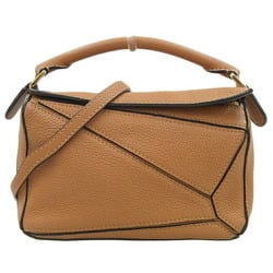 LOEWE Puzzle Bag 322 30 Handbag Shoulder Leather Light Brown