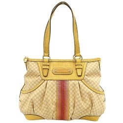 CELINE Macadam pattern shoulder bag tote handbag yellow
