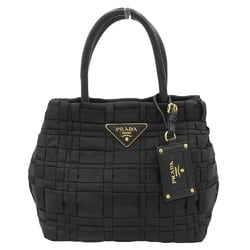 PRADA Bag BN1653 Handbag Nylon Mesh Leather Black