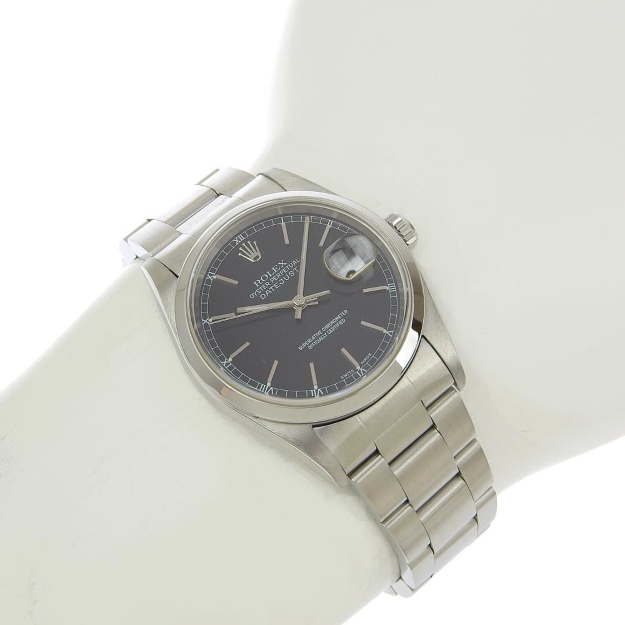 Rolex ROLEX Datejust 16200 Y series (around 2002-2003) Black dial SS Automatic 36mm Men's watch