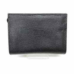 Salvatore Ferragamo Ferragamo Vara Ribbon 223057 Black Leather Accessory Pouch Women's Bag
