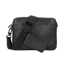 Louis Vuitton Duo Monogram Shadow Shoulder Bag Leather M69827 Black Men's LOUIS VUITTON