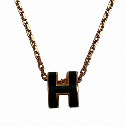 Hermes Pop Ash H Pendant Black Accessory Necklace Women's