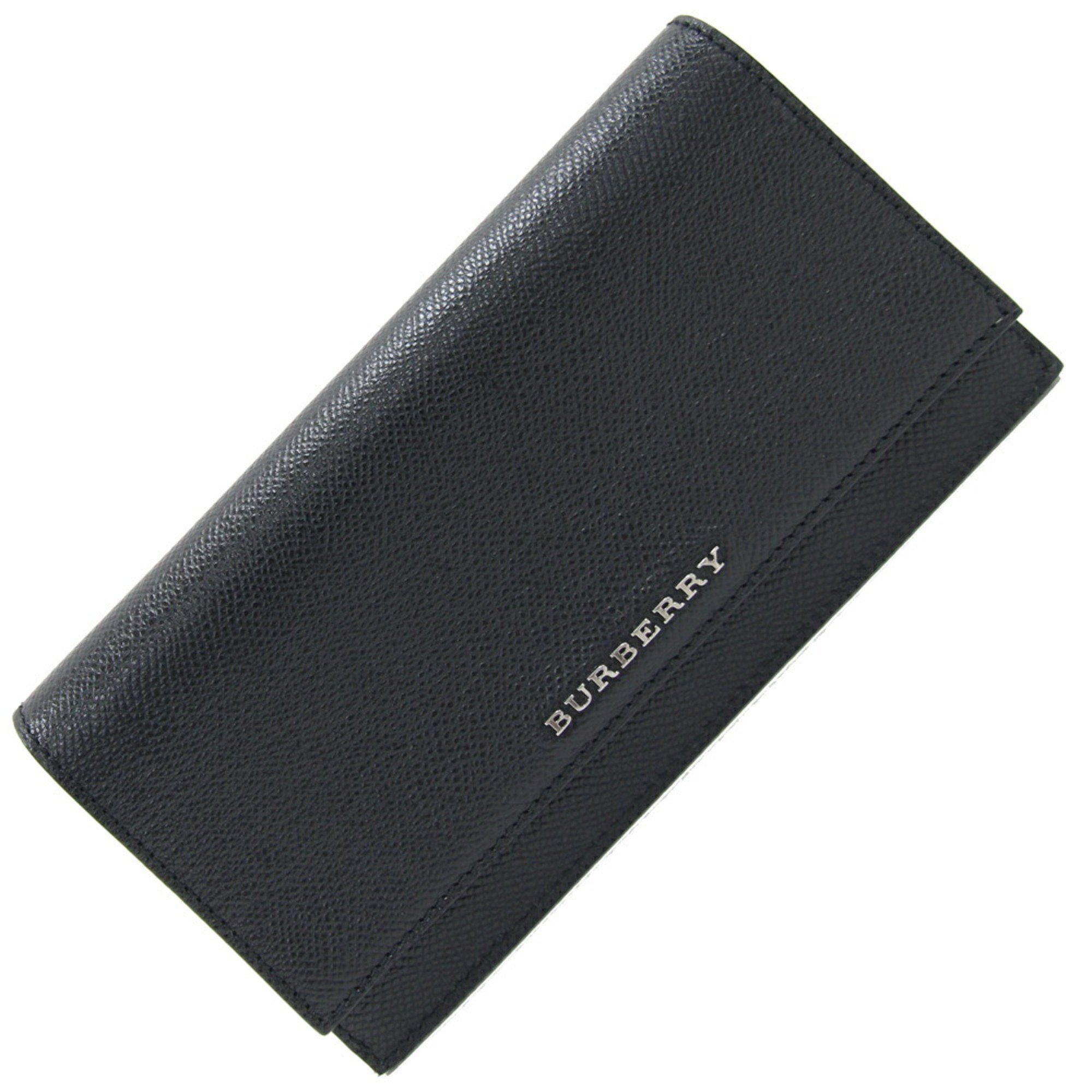 Burberry Bi-fold Long Wallet 3935510 Black Leather Men's BURBERRY