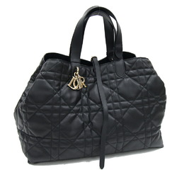 Christian Dior Dior Handbag Toujours Bag Large M2820OSHJ Black Calfskin Tote Micro Cannage Women's DIOR