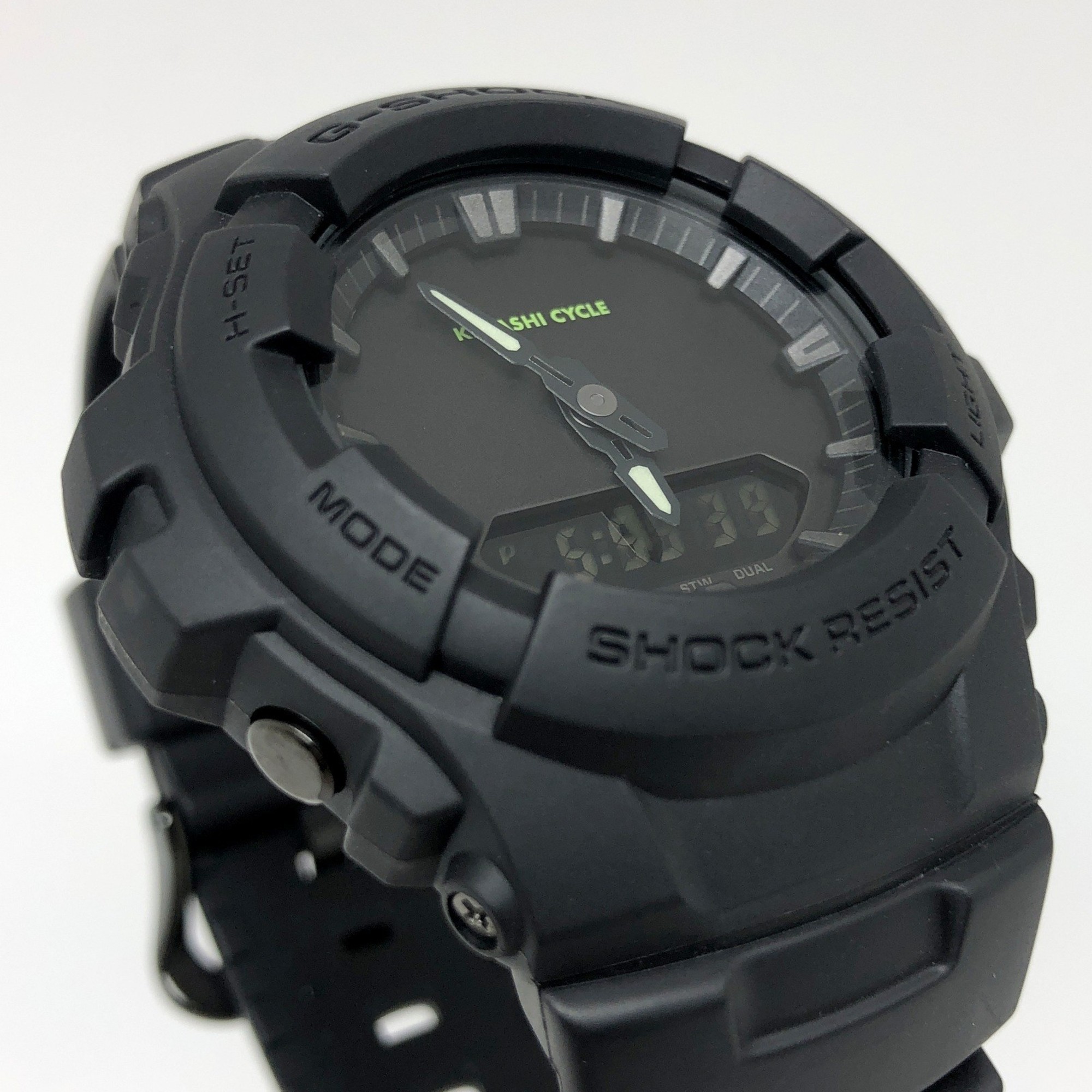 G-SHOCK CASIO Casio Watch G-100 Kinashi Cycle G-Shock 5 (Analog) 3rd Edition Released October 2017 Ana-Digi Black Green Mikunigaoka Store IT6VA09WLU40