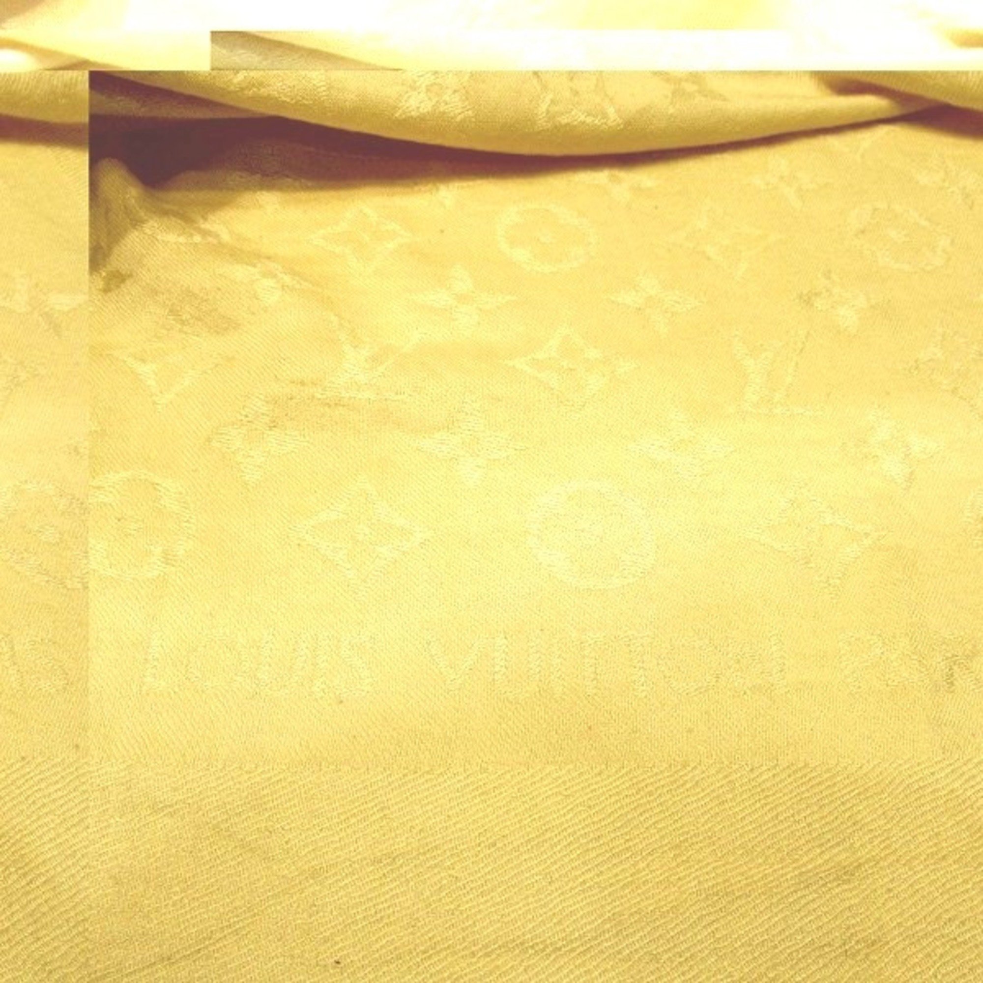 Louis Vuitton Monogram Ecru M77356 Large Scarf Beige Wool Silk Accessory Women's