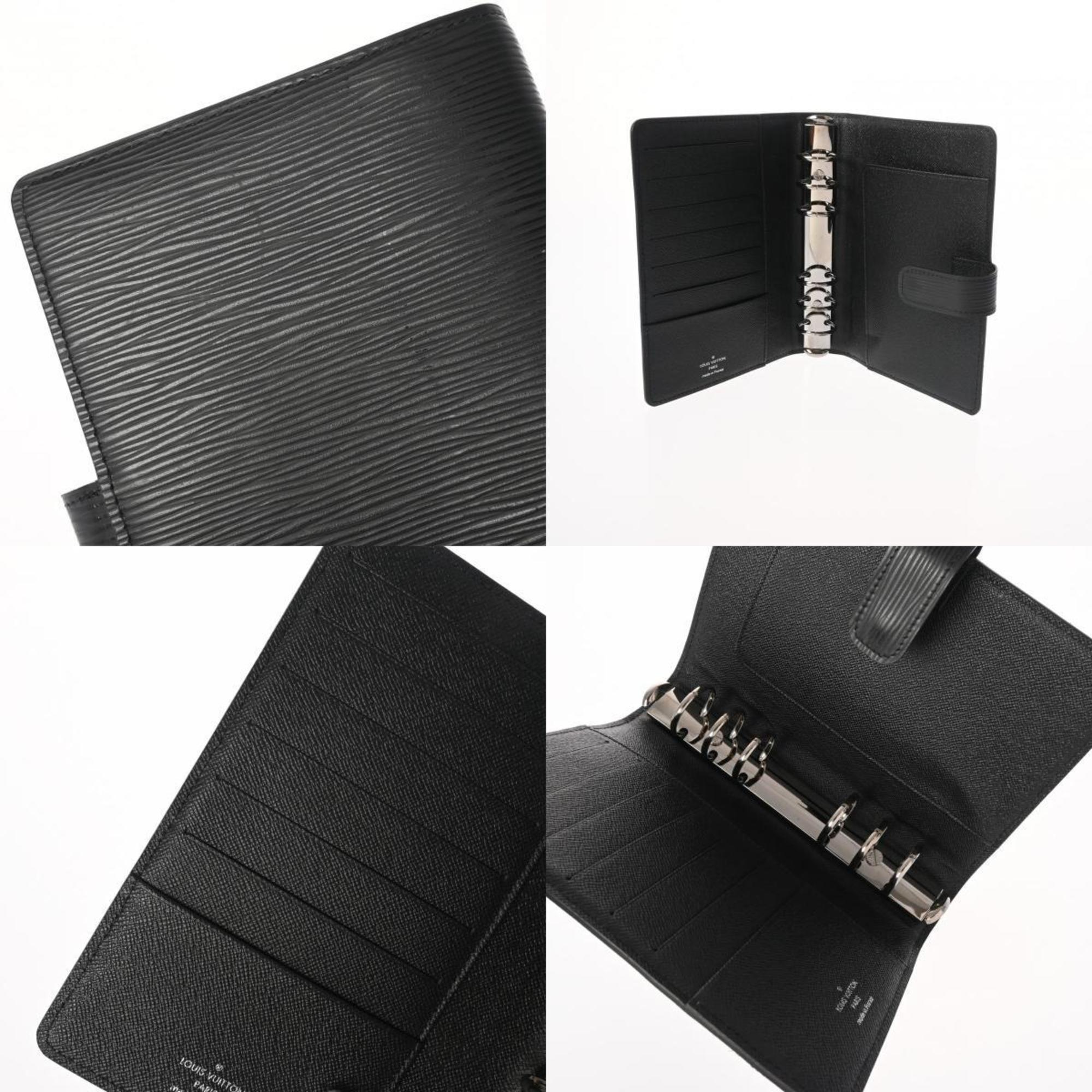 LOUIS VUITTON Epi Agenda MM Noir R20202 Unisex Leather Notebook Cover