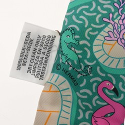 HERMES Twilly SPLASH PARK Green/Yellow/Multicolor - Women's 100% Silk Scarf Muffler