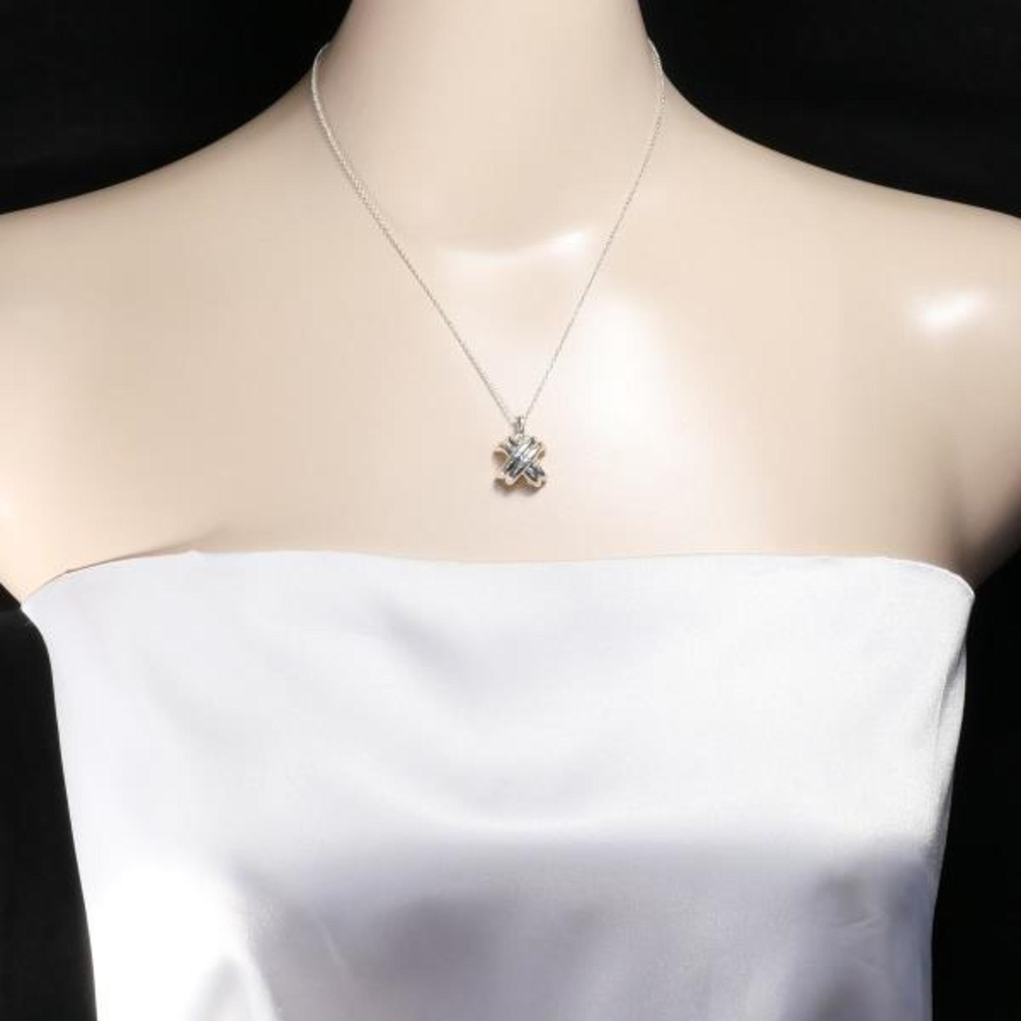 Tiffany Signature Cross Silver Necklace Bag Total weight approx. 5.0g Approx. 41cm Similar