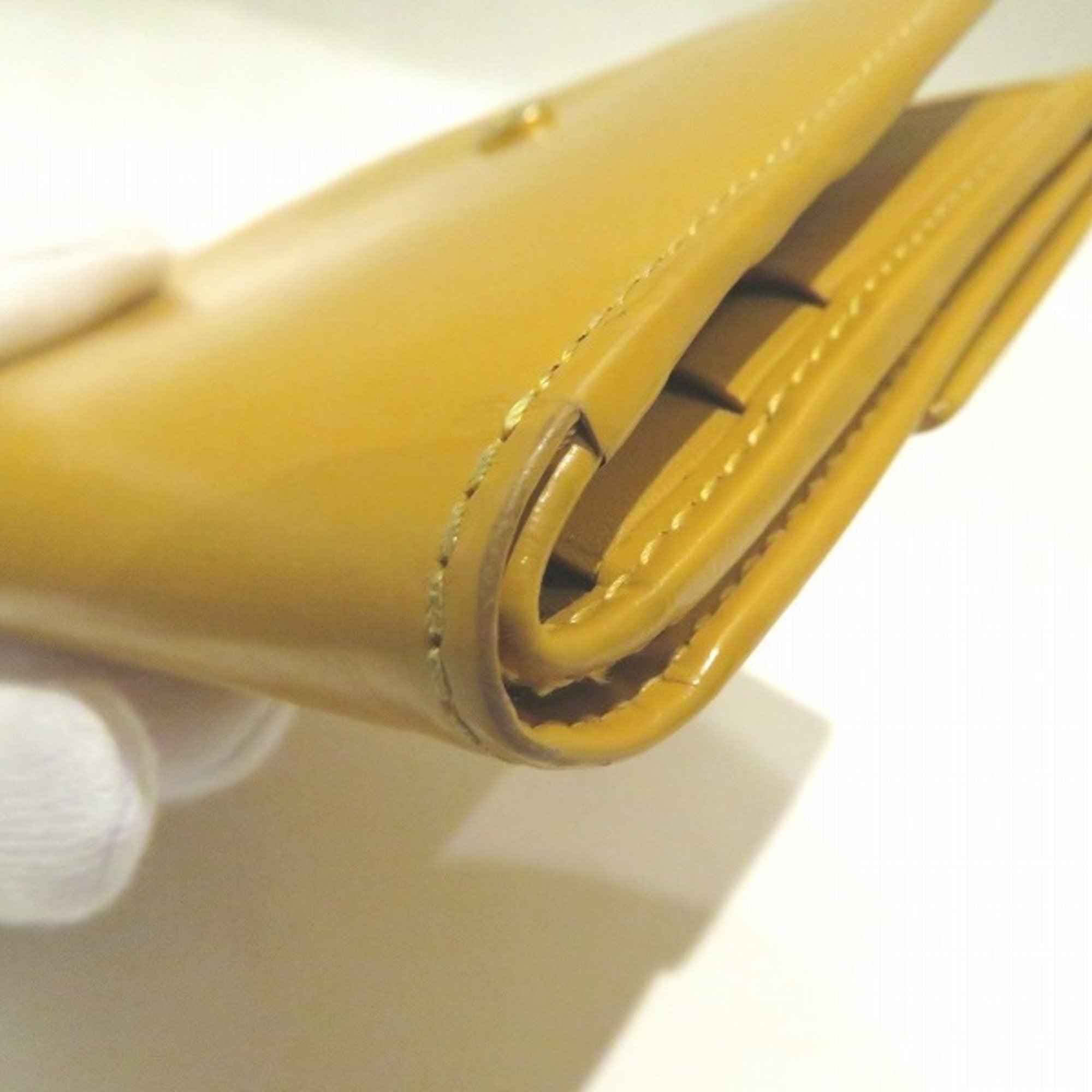 LOEWE W Yellow Leather Wallet Bi-fold for Women