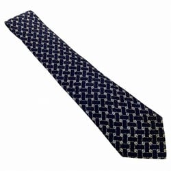 Hermes Navy Silk Accessory Necktie for Men