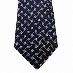 Hermes Navy Silk Accessory Necktie for Men