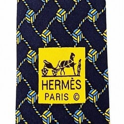 Hermes Navy Silk Accessory Necktie for Men