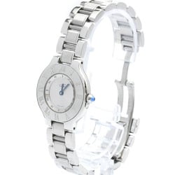 Polished CARTIER Must 21 Stainless Steel Quartz Ladies Watch W10109T2 BF571614