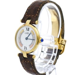 CARTIER Must Vendome Gold Plated Leather Quartz Ladies Watch BF572323