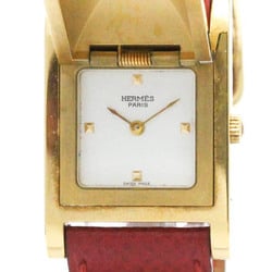 HERMES Medor Gold Plated Leather Quartz Ladies Watch BF573241