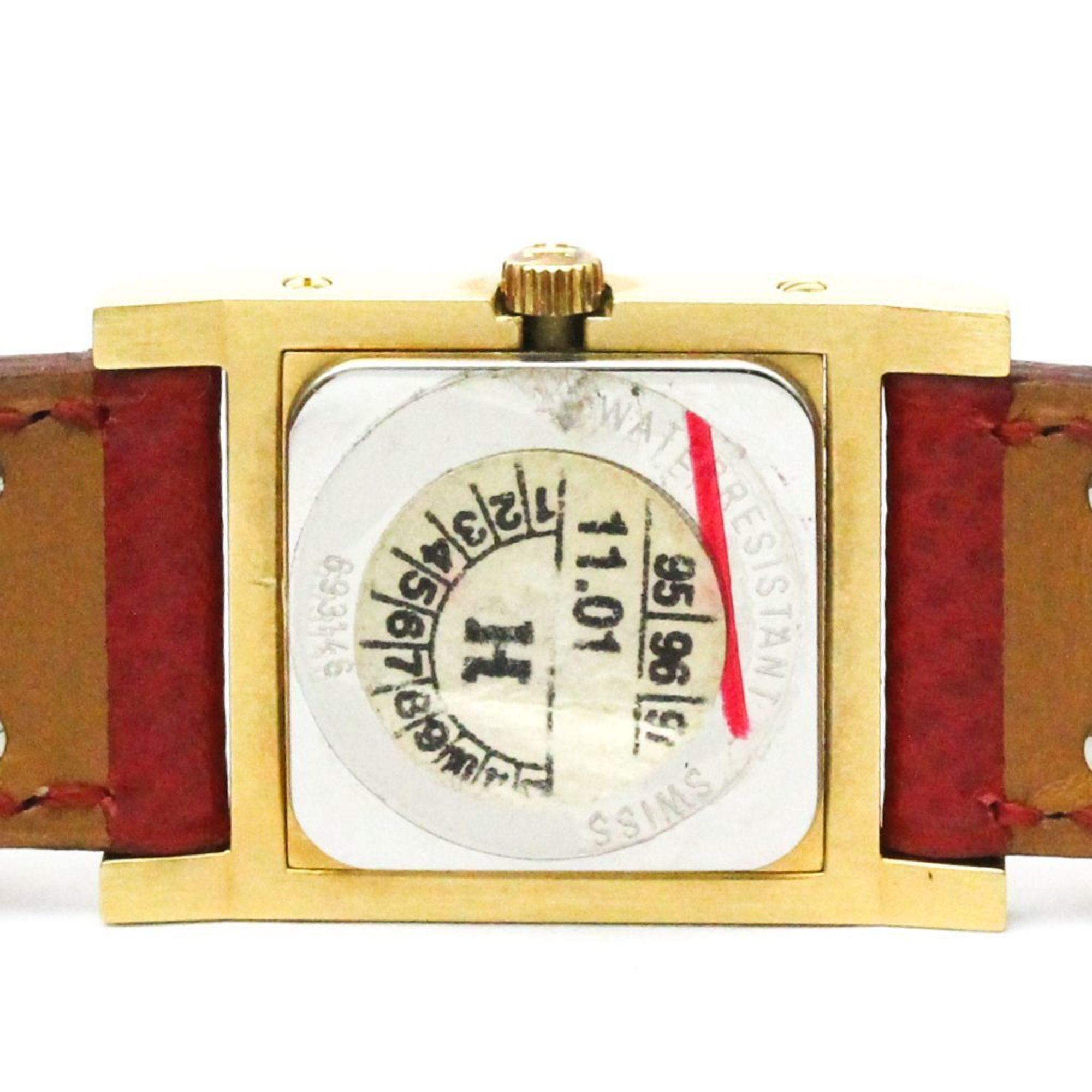 HERMES Medor Gold Plated Leather Quartz Ladies Watch BF573241