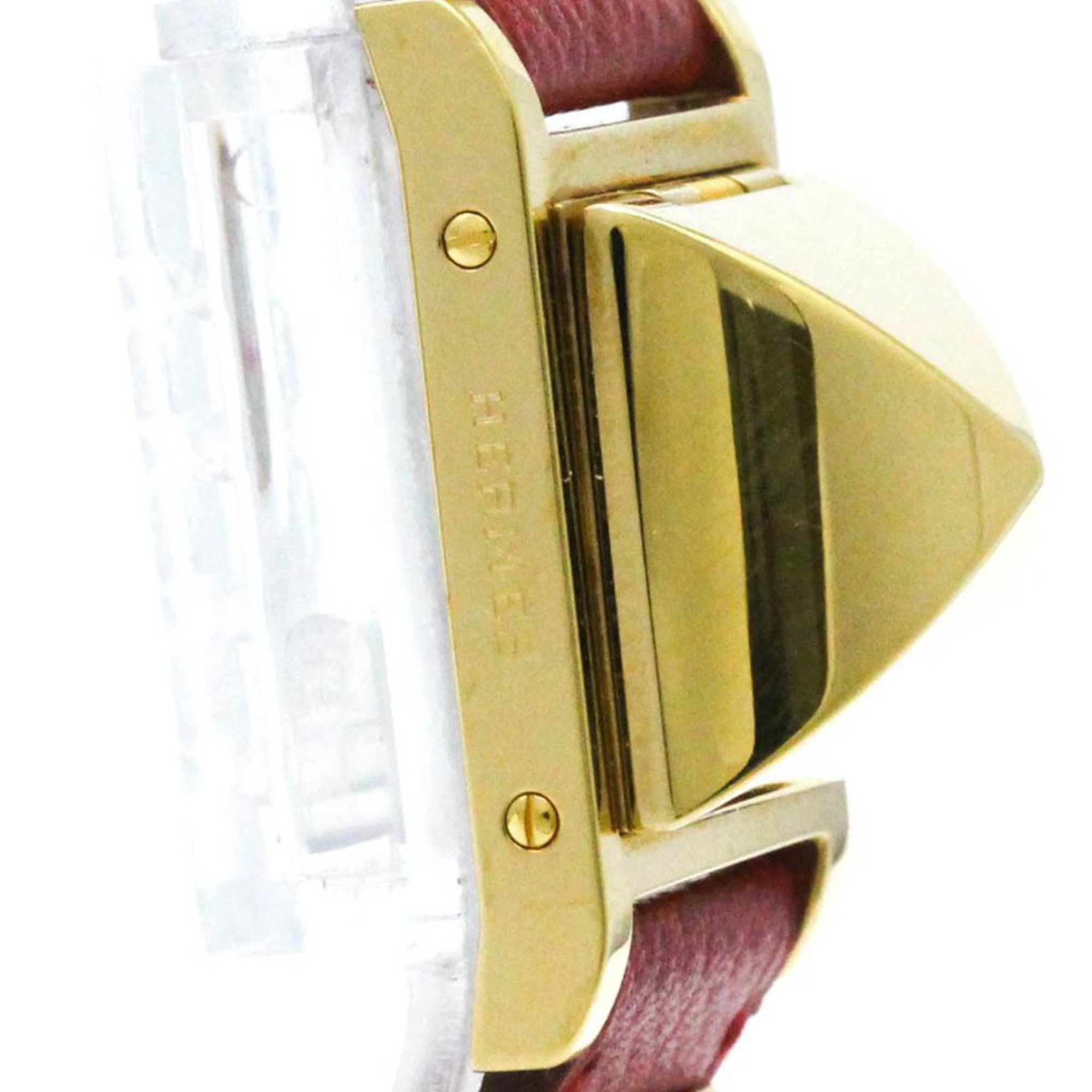 HERMES Medor Gold Plated Leather Quartz Ladies Watch BF573241