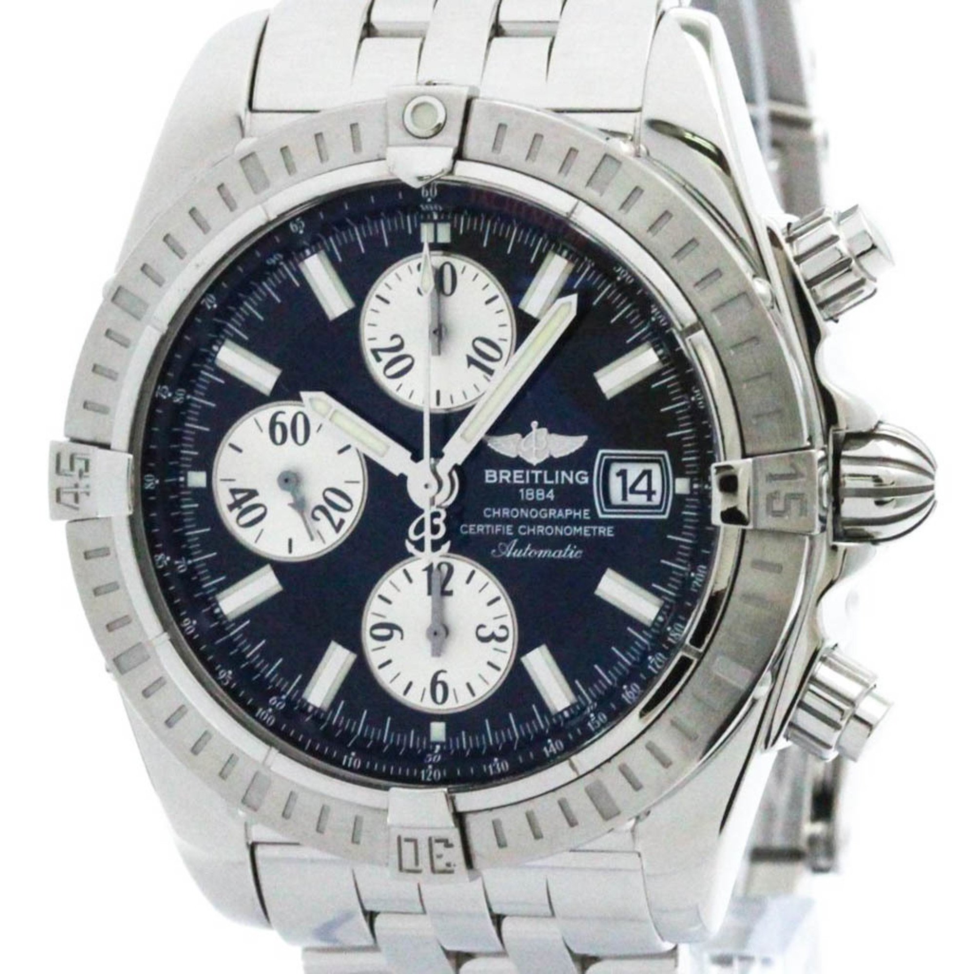 Polished BREITLING Chronomat Evolution Steel Automatic Watch A13356 BF570019