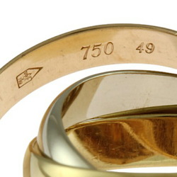 Cartier Trinity Ring, Size 9, 18K Gold, Women's, CARTIER