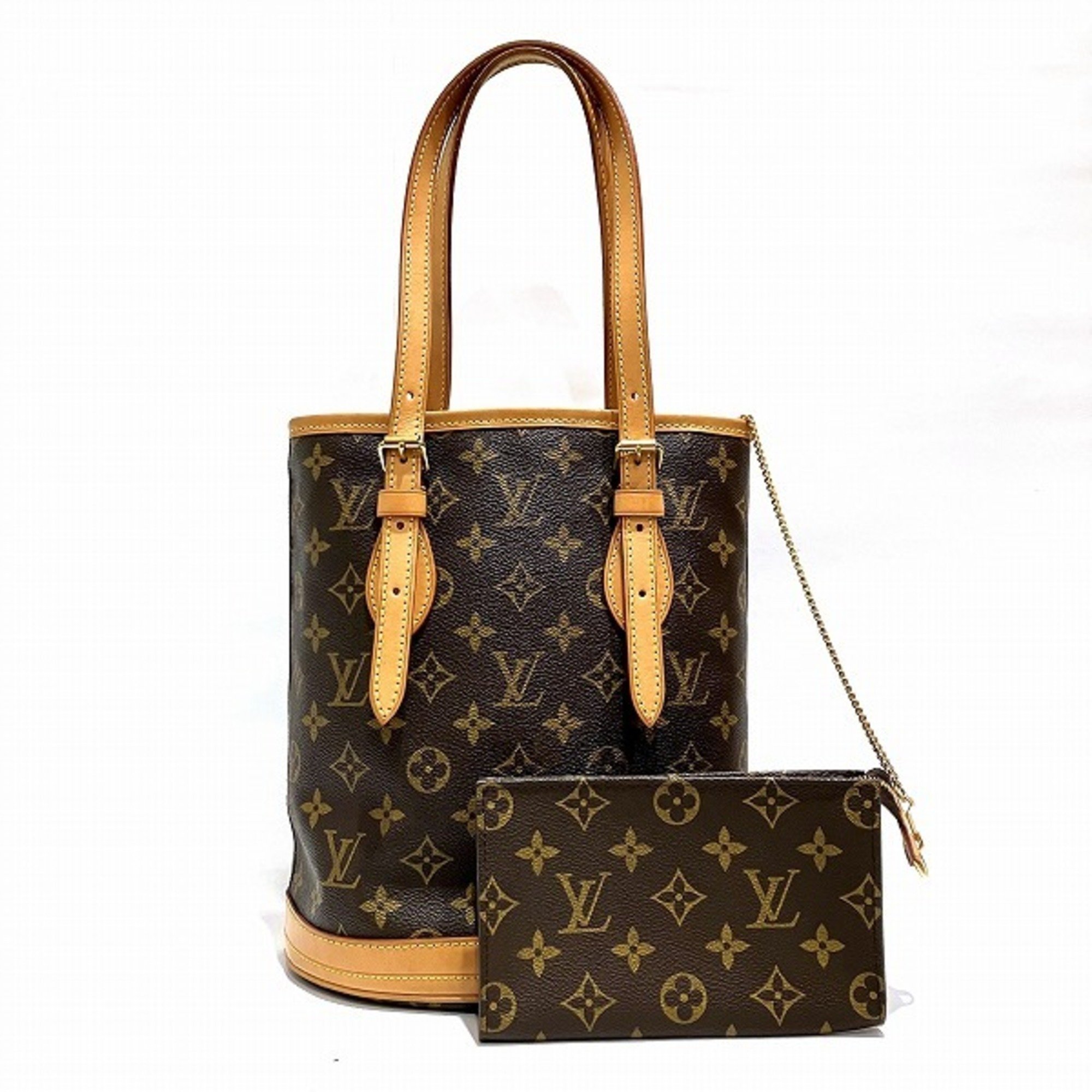 Louis Vuitton Monogram Petit Bucket M42238 Bag Tote Shoulder Women's