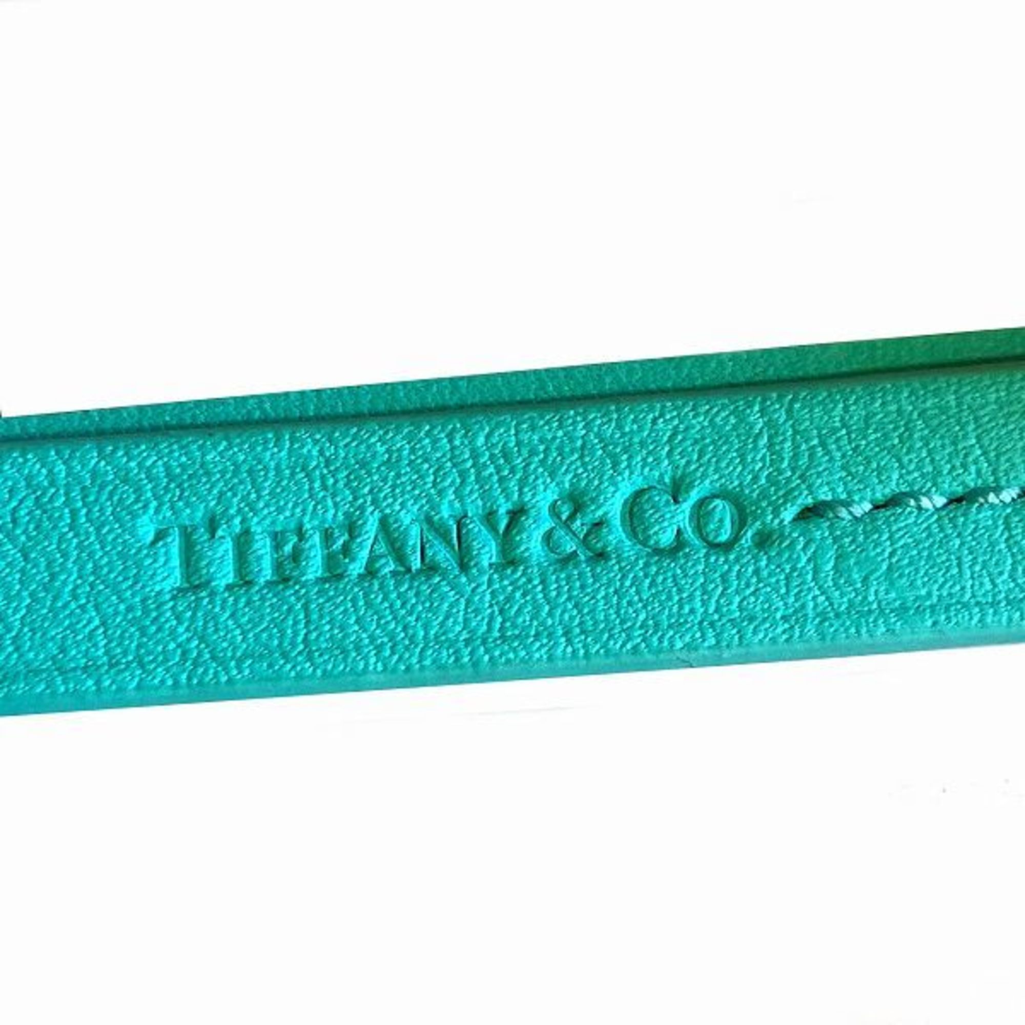 Tiffany bag charm leather blue flower accessory keychain for women